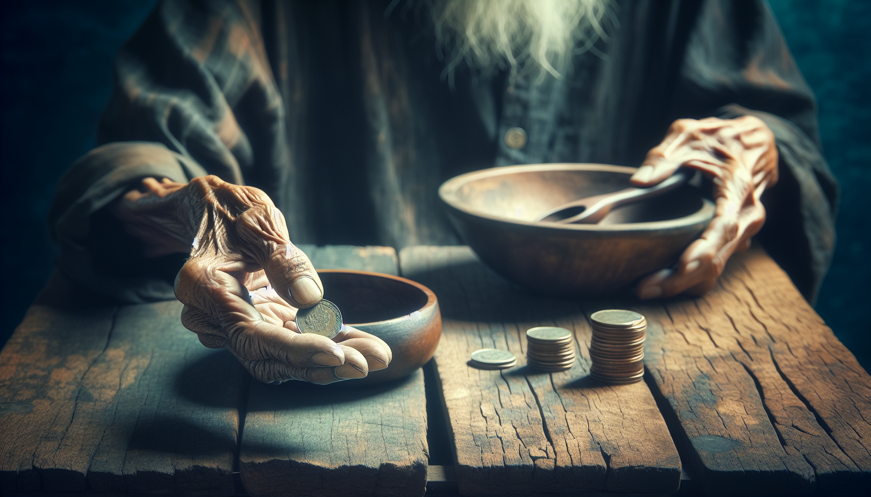 [건강] 가난한 노인들의 생계 어려움과 현실 관련 AI 이미지