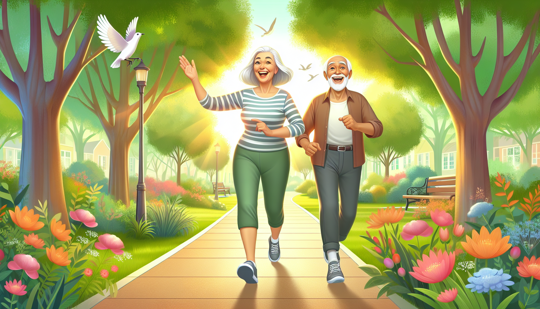 [건강] 노인 하루 4000보 걷기 조기 사망 25퍼센트 감소 효과 관련 AI 이미지