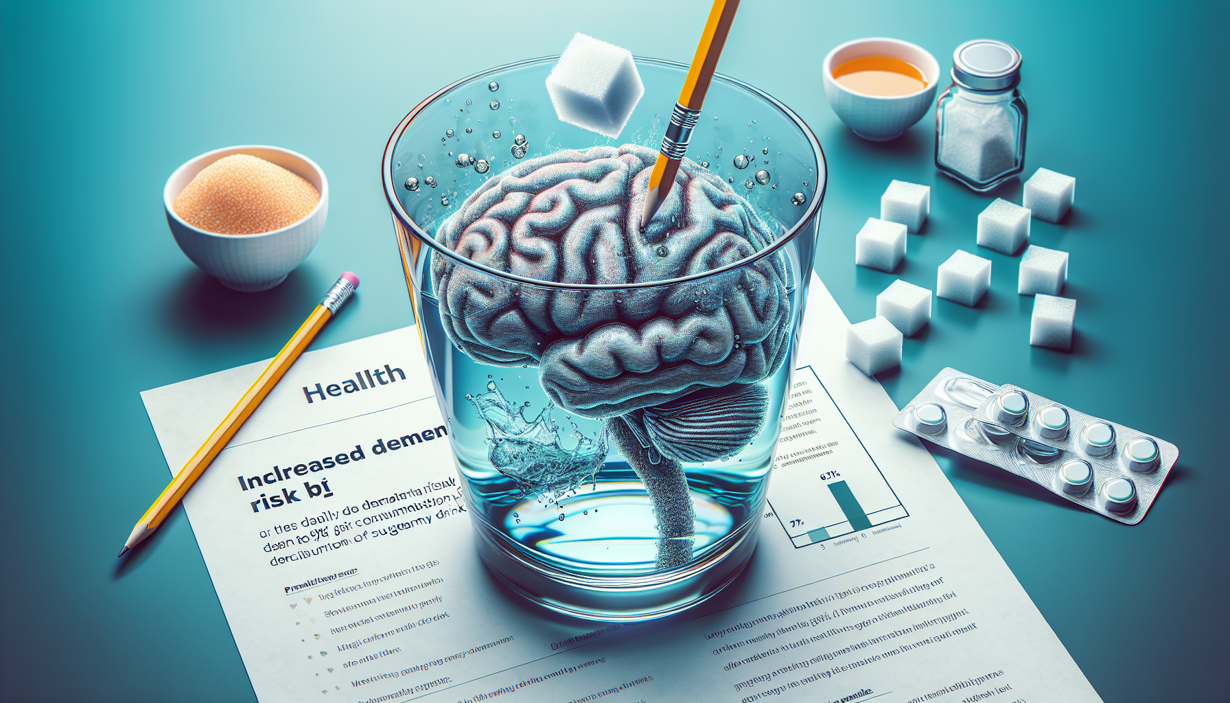 [건강] 설탕 음료 매일 한 잔 치매 위험 61퍼센트 증가 관련 AI 이미지