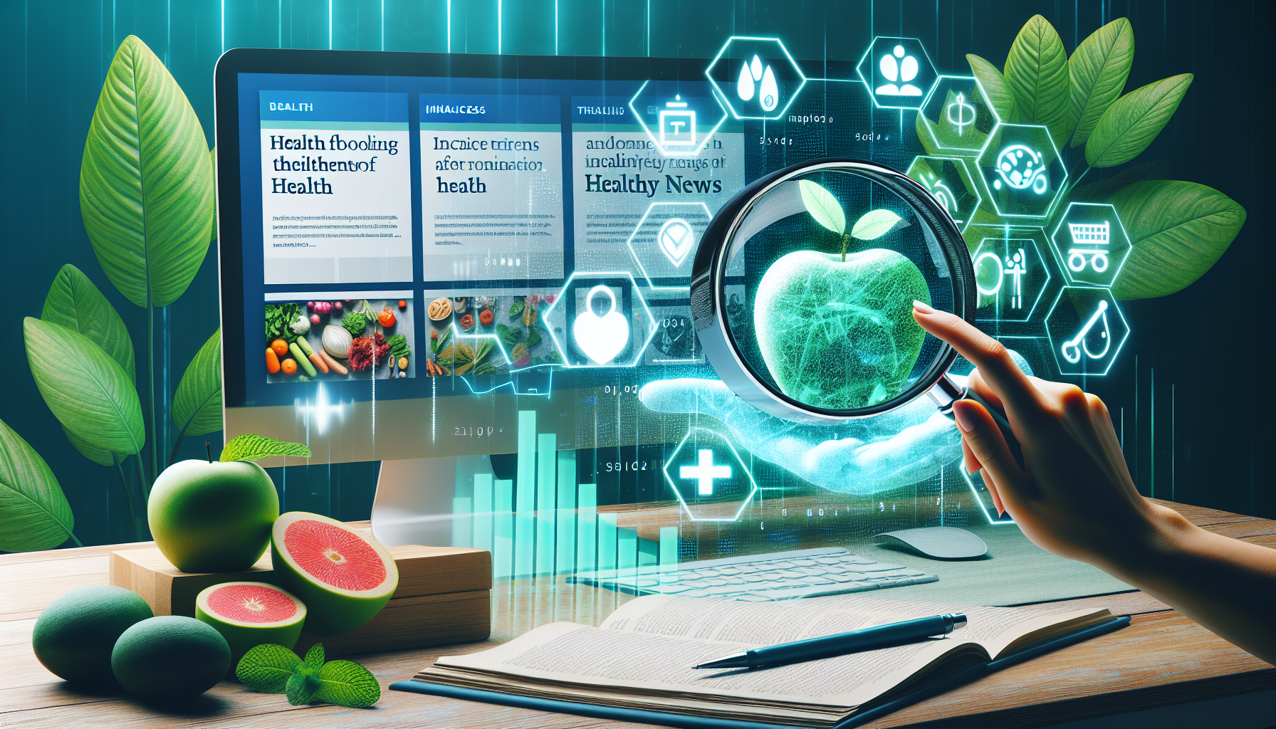 [건강] 최신 뉴스 검색과 정보 확인 관련 AI 이미지