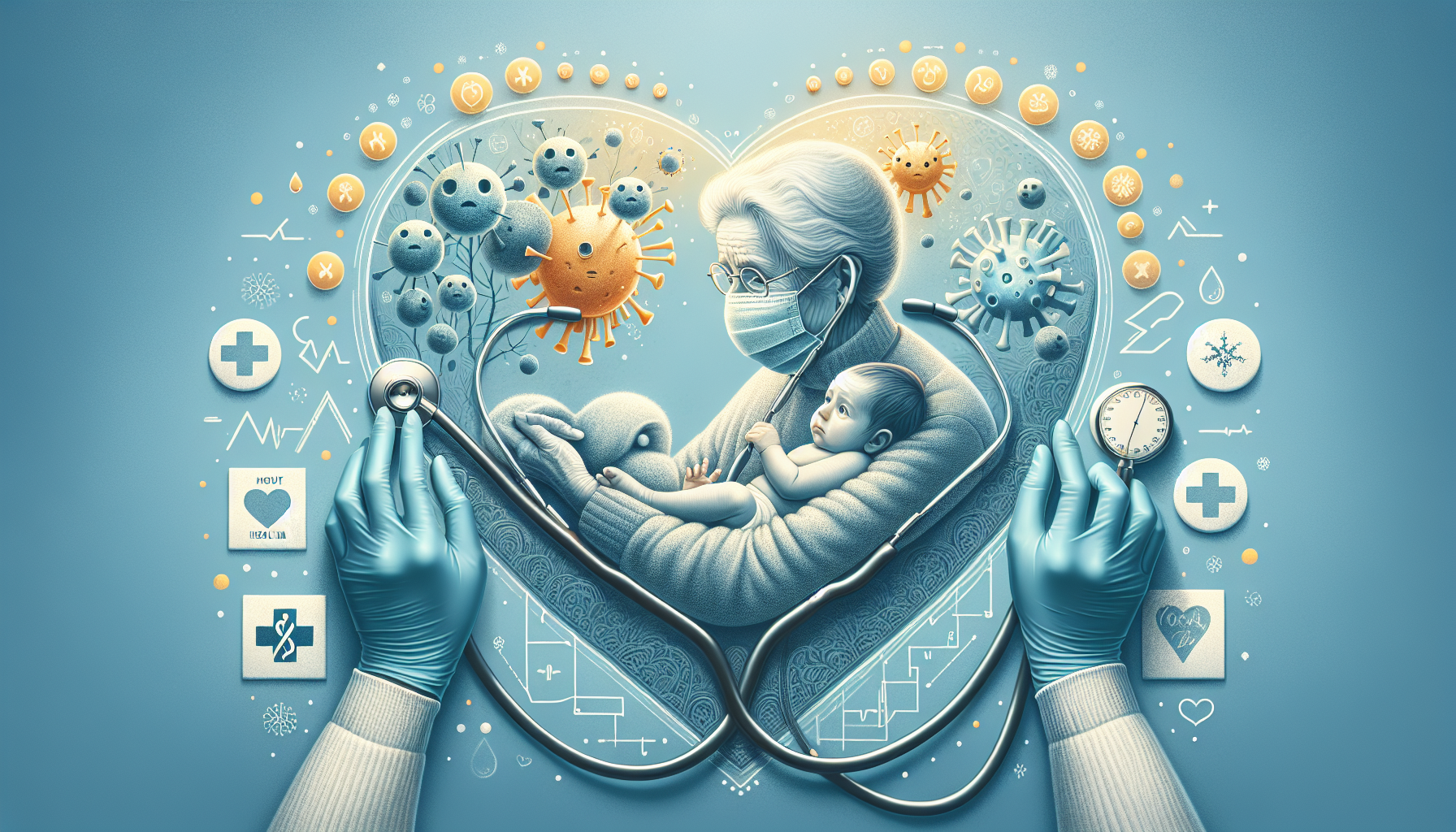 [건강] RSV 호흡기 질환 고령층 영유아 주의 필요 관련 AI 이미지