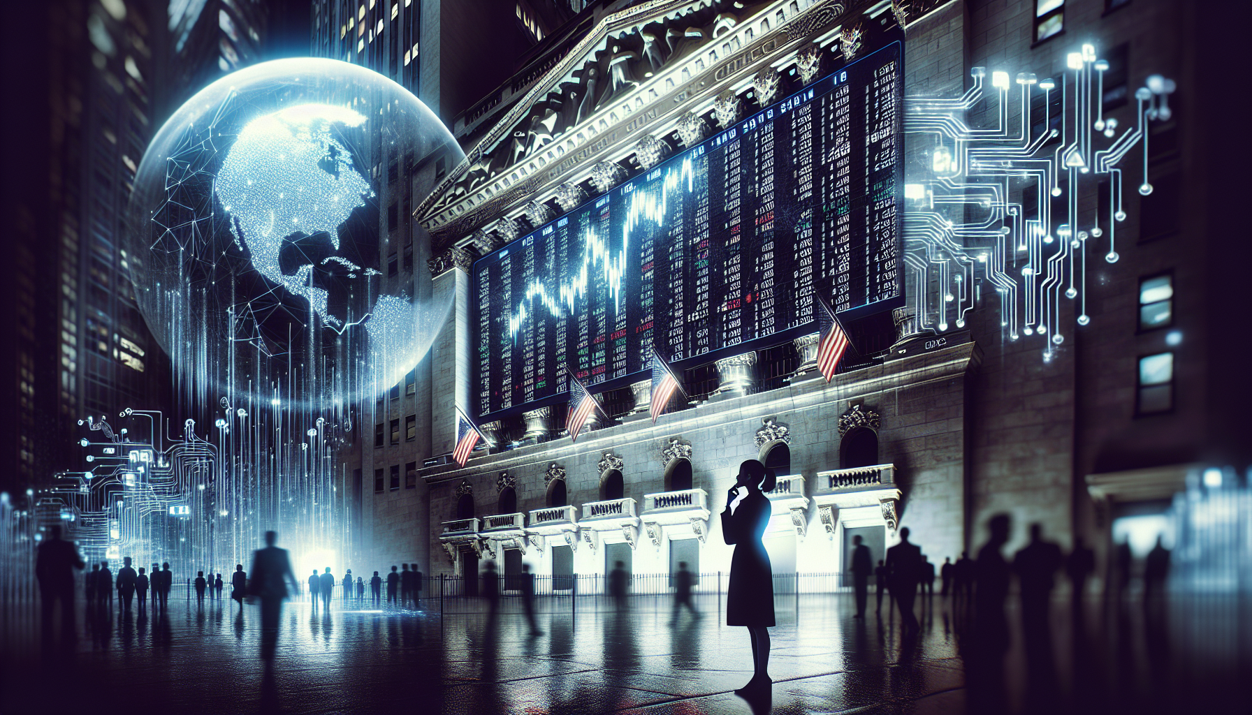 [경제] 뉴욕증시 혼조 속 AI 거품론과 셧다운 기대 관련 AI 이미지