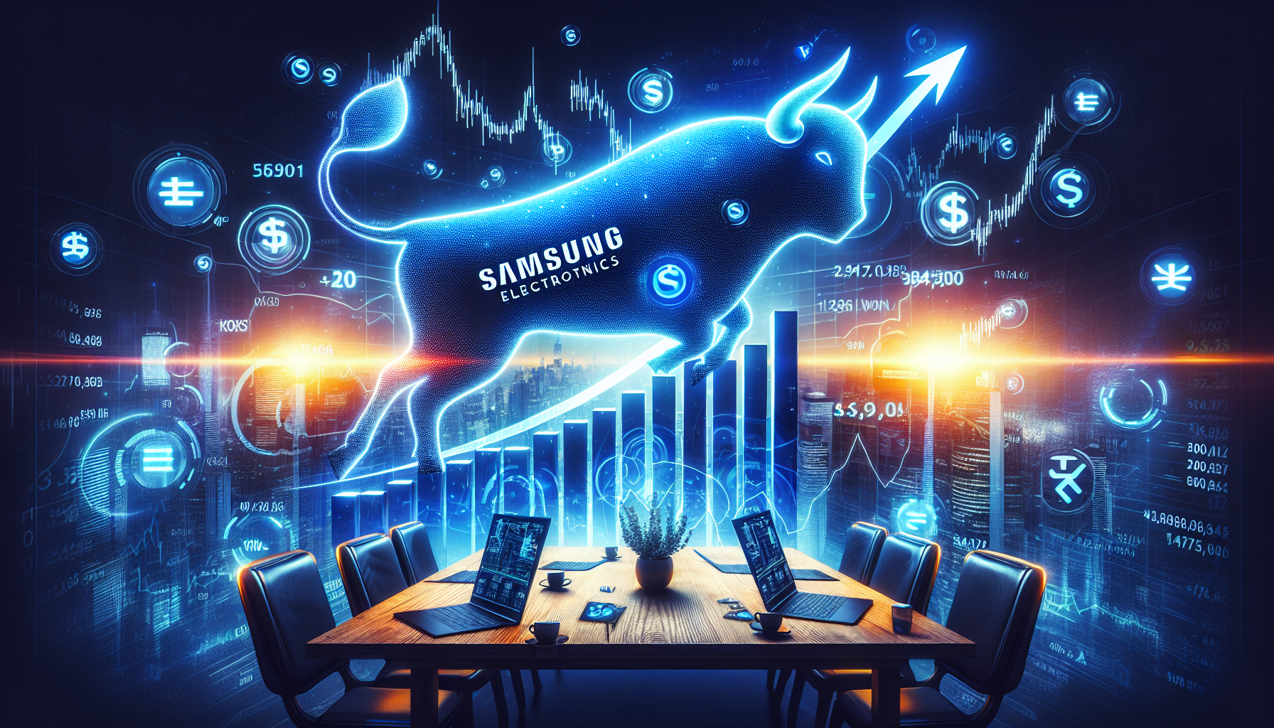 [경제] 코스피 사상 최고 삼성전자 시총 500조 돌파 관련 AI 이미지