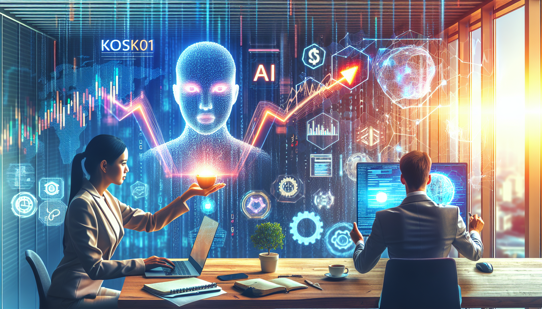 [경제] 코스피 5000 돌파와 AI 성장 이야기 관련 AI 이미지