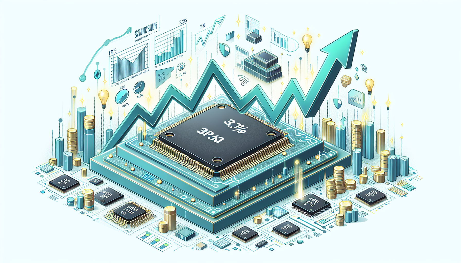 [경제] 4월 수출 3.7퍼센트 증가 반도체 호조세 영향 관련 AI 이미지