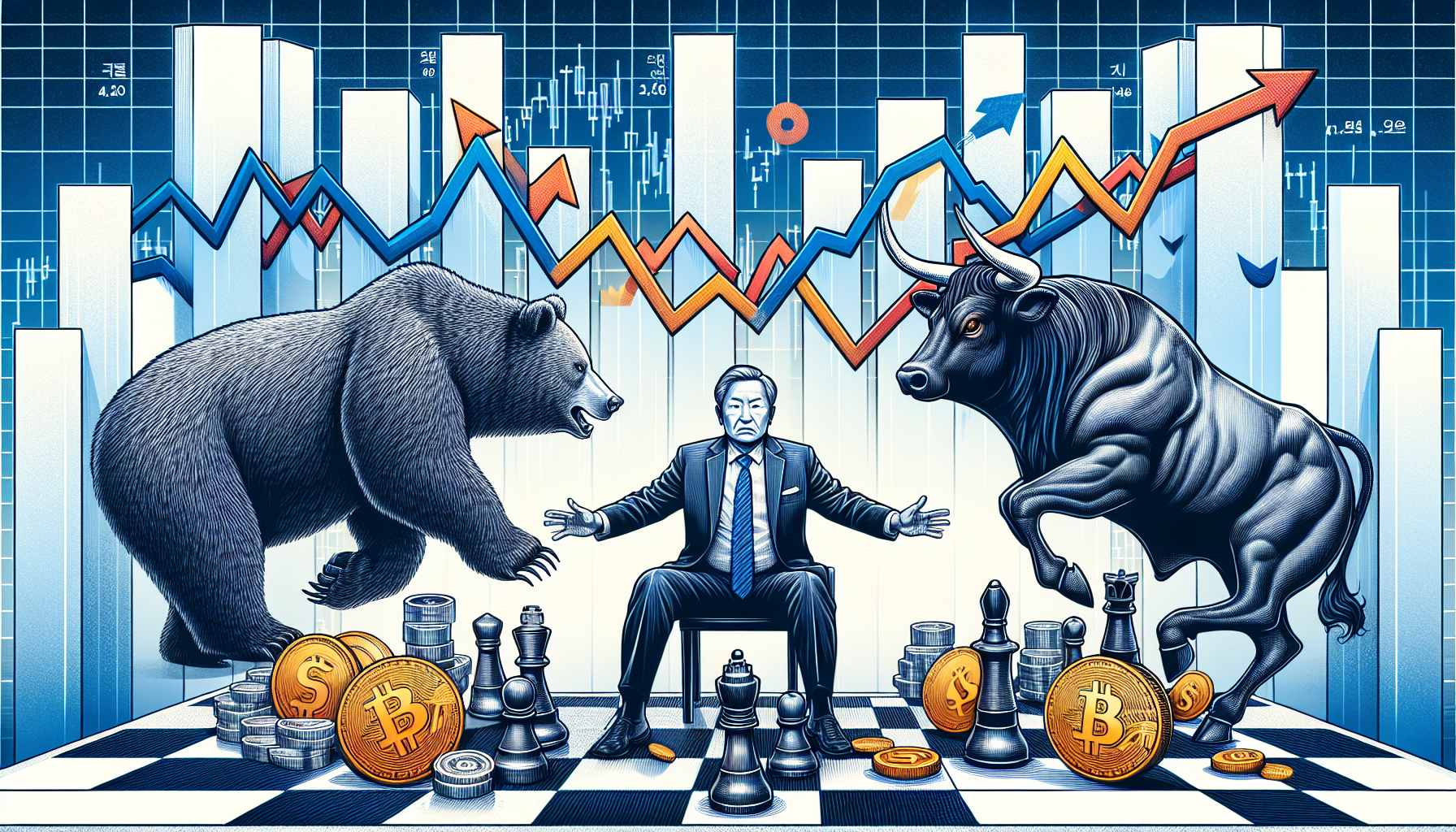 [금융] 코스피 하락 삼성전자 SK하이닉스 변동성 지속 관련 AI 이미지