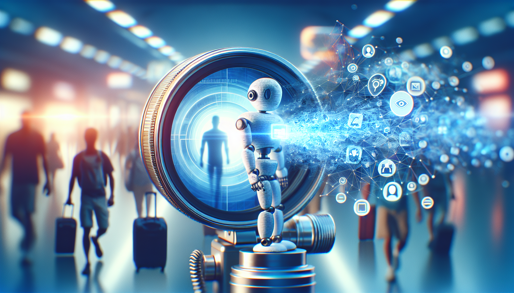 [기술] AI 활용한 SNS 조사와 여행객 추적 확대 전망 관련 AI 이미지