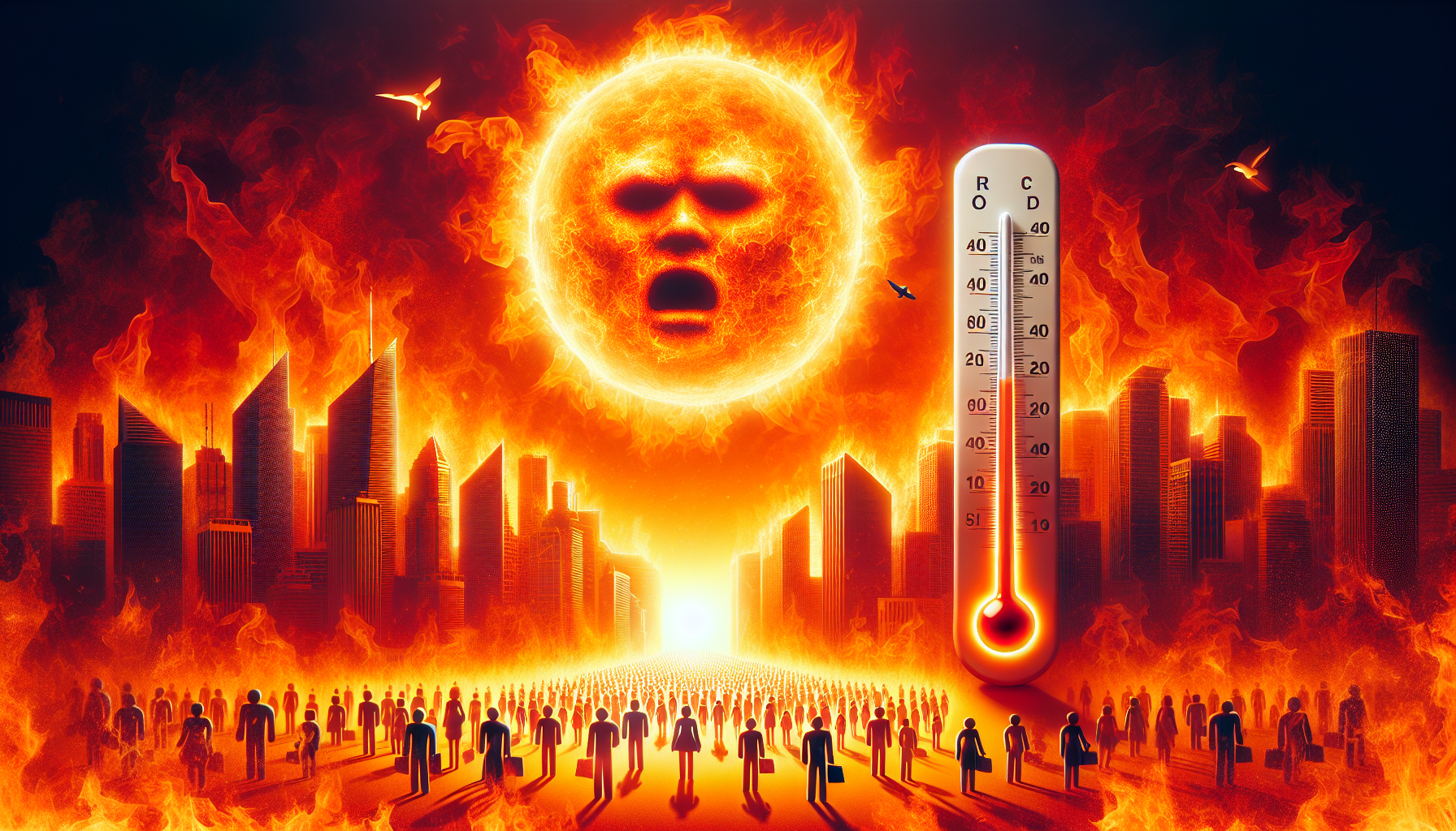 [뉴스] 폭염 속 온열질환 환자 급증 실태 관련 AI 이미지