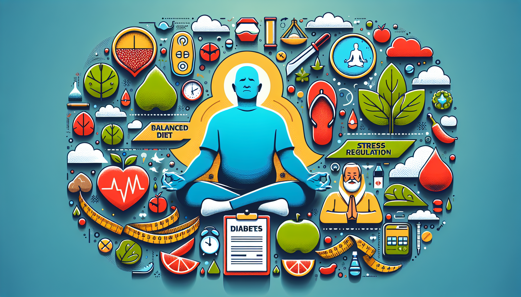 [오늘도 건강] 당뇨 직전 성인 비만과 스트레스 관리법 관련 AI 이미지