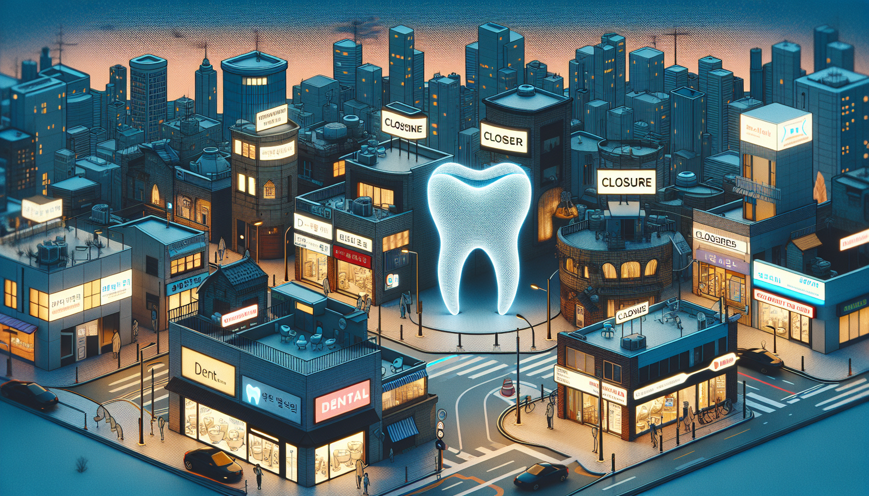 의료 서울 치과 개원시장 변화와 폐업 증가 관련 AI 이미지