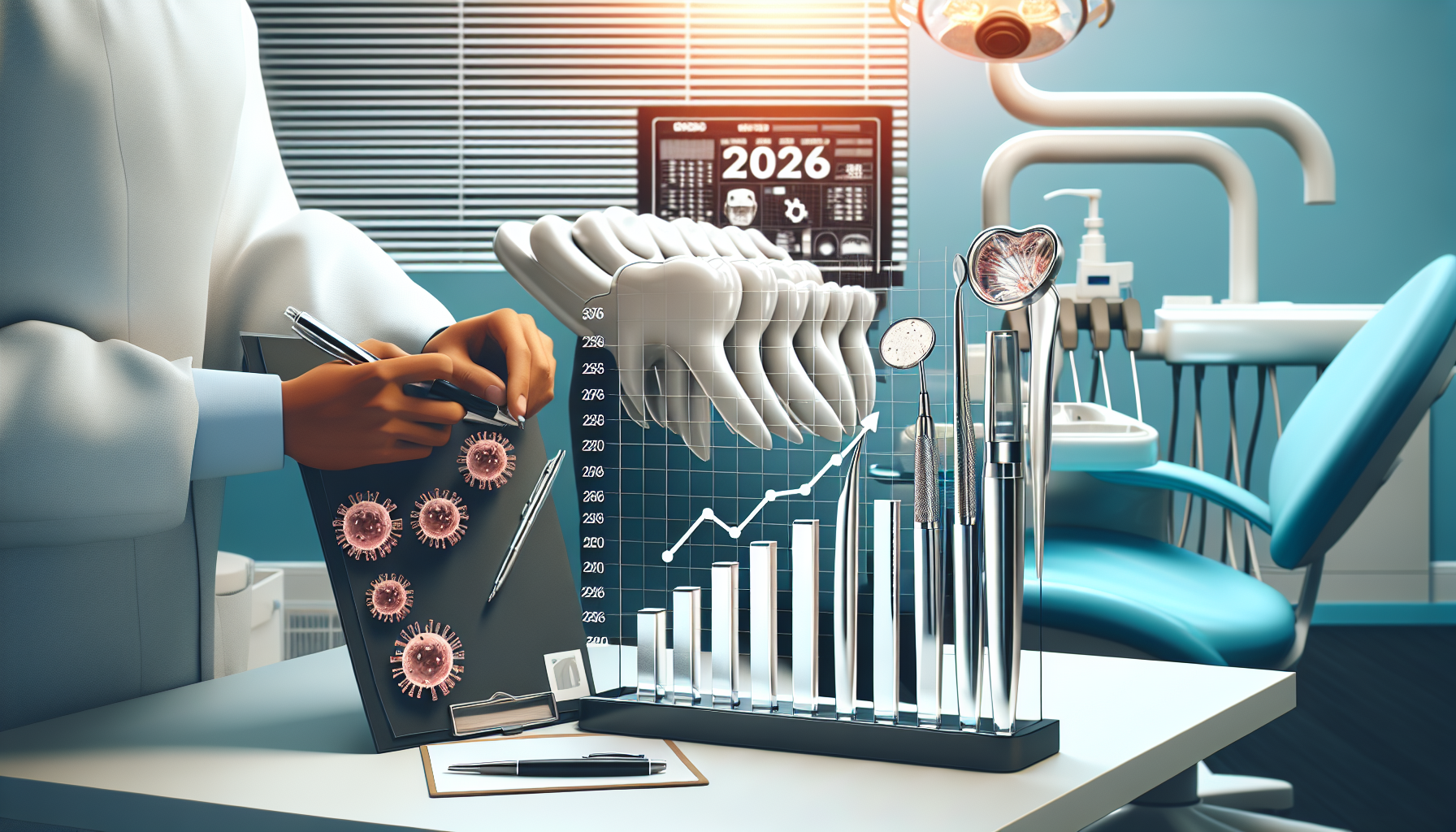 [의료] 2026 치과 수가 인상과 의료기기 임상 증가 소식 관련 AI 이미지