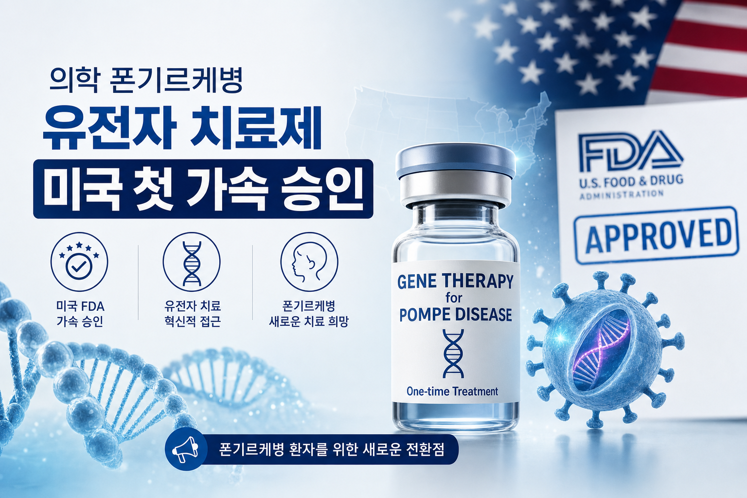 의학 폰기르케병 유전자 치료제 미국 첫 가속 승인 관련 AI 이미지