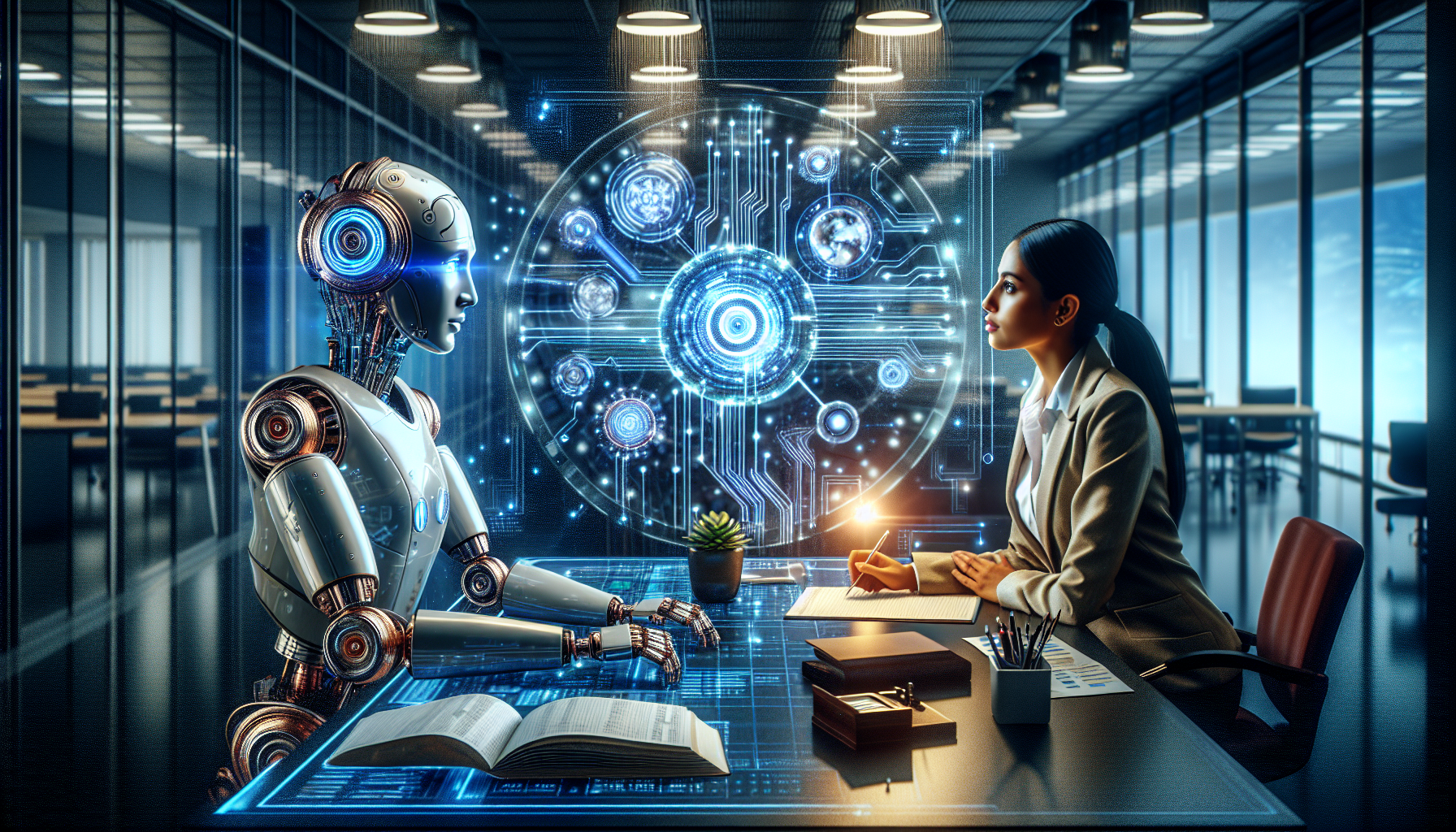[이슈] 인공지능과 은행원 일자리 변화 전망 관련 AI 이미지