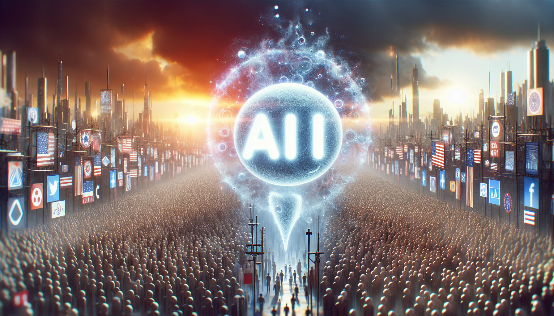 [정치] AI 챗봇 선거 영향력 기존 광고 압도 관련 AI 이미지