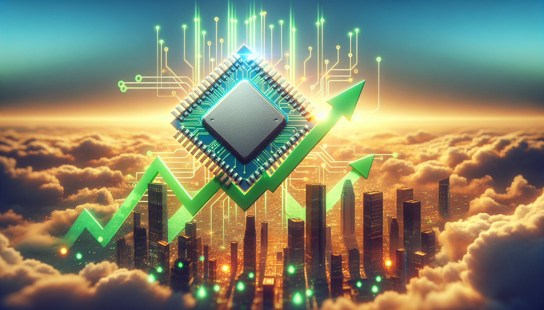 [증권] 반도체주 강세 속 증시 상승세 전망 관련 AI 이미지