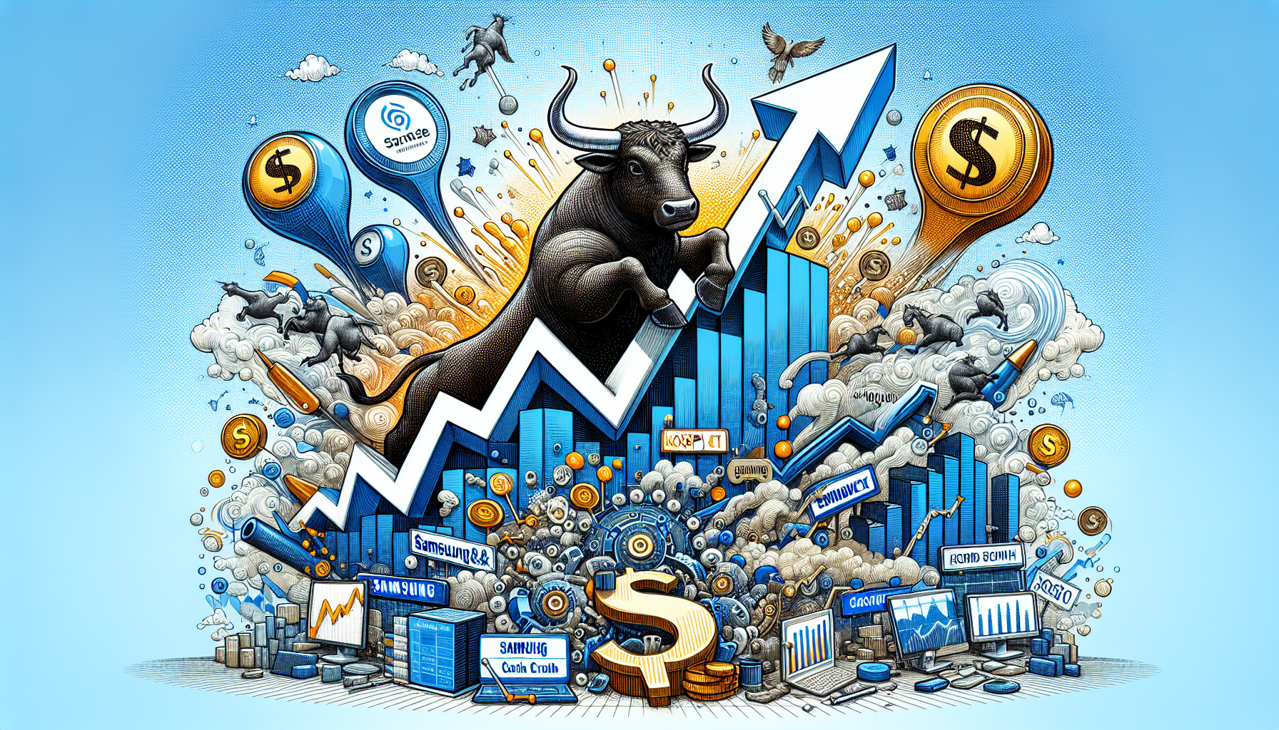 [증권] 코스피 4000선 회복 삼성물산 등 급등세 관련 AI 이미지