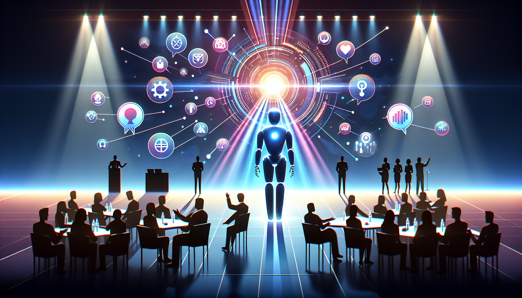 컨퍼런스 돕는 AI 사회문제 해결을 논하다 관련 AI 이미지