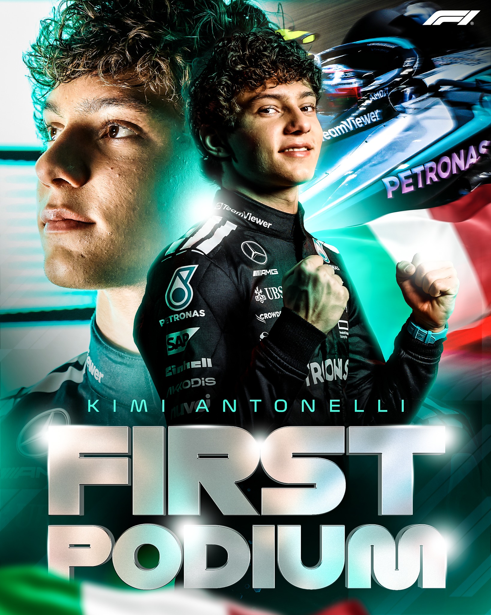 F1 2025 캐나다 그랑프리 러셀 시즌 첫 우승 관련 키미 안토넬리 이미지