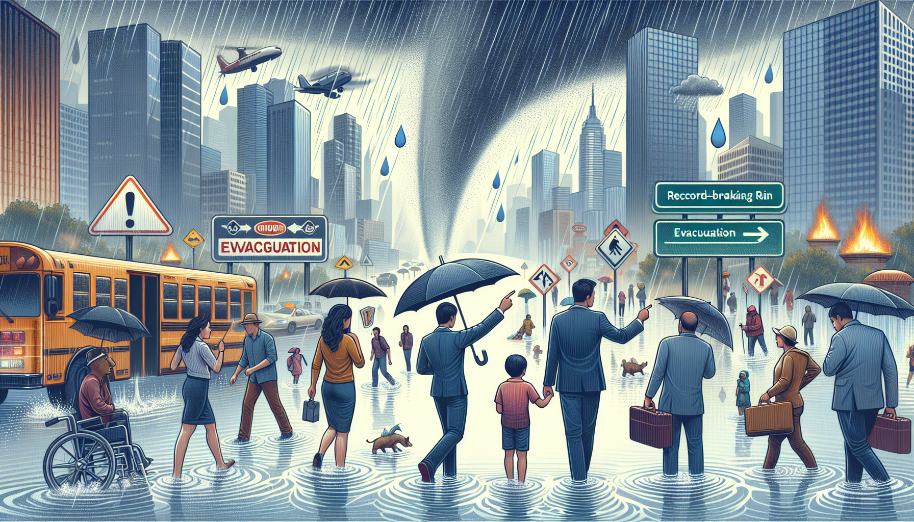 [재난] 시간당 기록적 폭우 피해와 대피 현황 관련 이미지