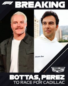 캐딜락 F1 팀 2026 발테리 보타스, 세르히오 페레즈 영입 발표 관련 이미지