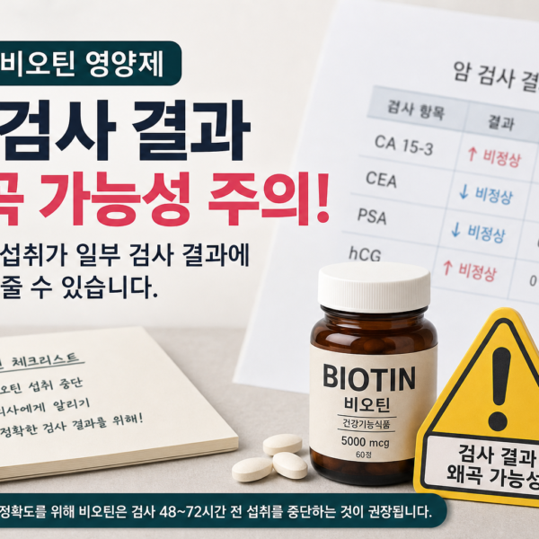 건강 비오틴 영양제 암 검사 결과 왜곡 가능성 주의 관련 이미지