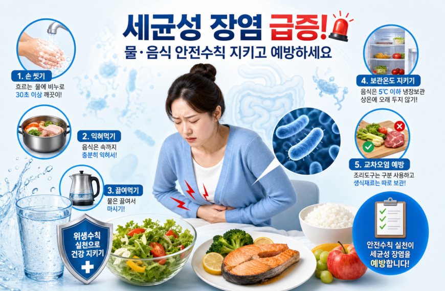 건강 세균성 장염 급증 물 음식 안전수칙 예방법
