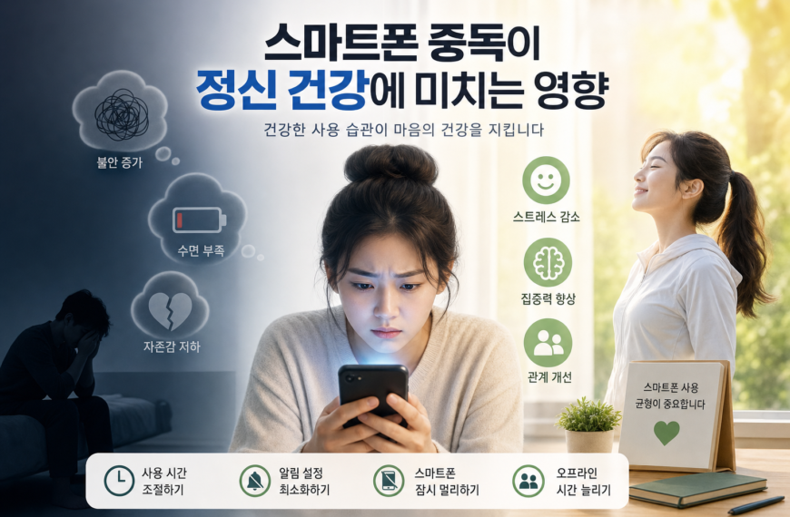 건강 스마트폰 중독이 정신 건강에 미치는 영향 관련 이미지