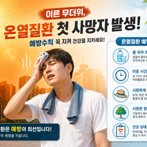 건강 온열질환 이른 무더위 첫 사망자 발생 예방수칙 관련 이미지