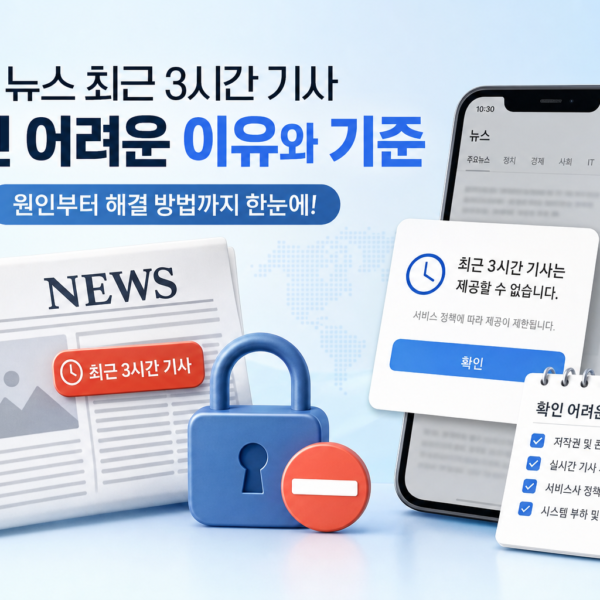 뉴스 최근 3시간 기사 확인 어려운 이유와 기준 관련 이미지