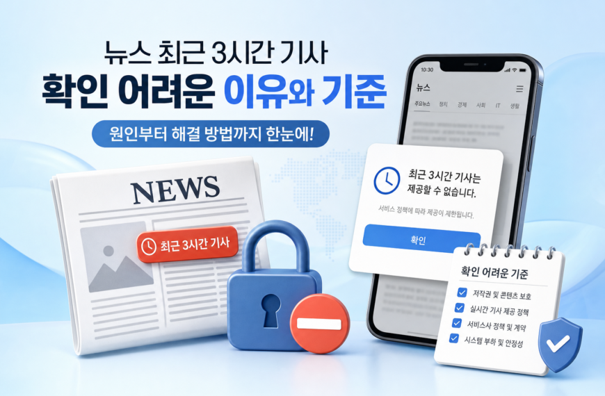 뉴스 최근 3시간 기사 확인 어려운 이유와 기준