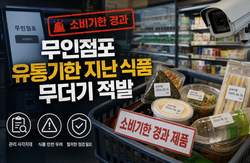 사회 무인점포 소비기한 지난 식품 무더기 적발