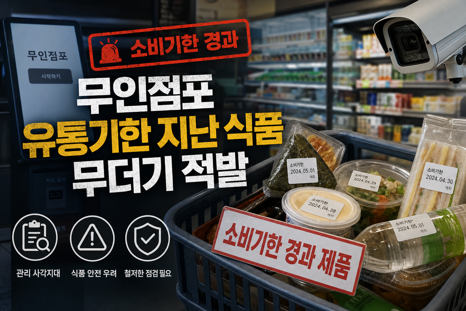 사회 무인점포 소비기한 지난 식품 무더기 적발 관련 이미지