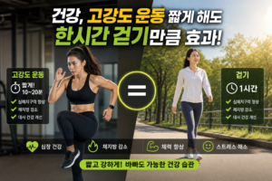 건강 고강도 운동 짧게 해도 한시간 걷기만큼 효과 관련 이미지