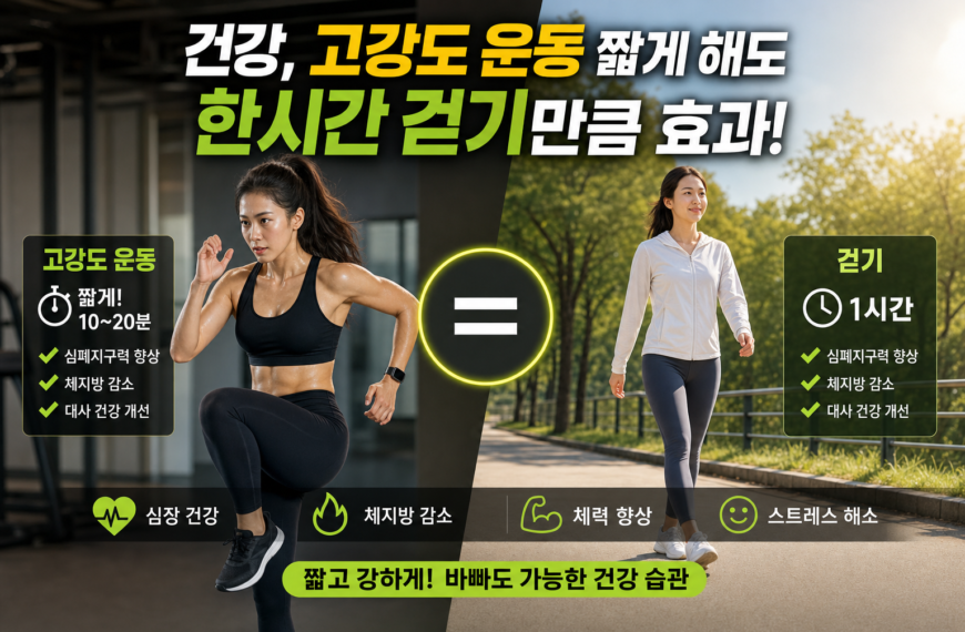 건강 고강도 운동 짧게 해도 한시간 걷기만큼 효과