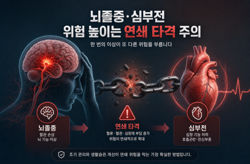 건강 뇌졸중 심부전 위험 높이는 연쇄 타격 주의 관련 이미지