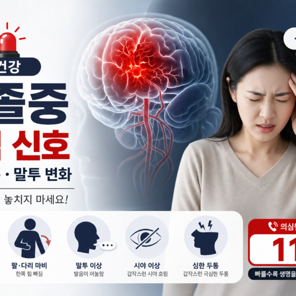 건강 뇌졸중 의심 신호와 심한 두통 말투 변화 관련 이미지