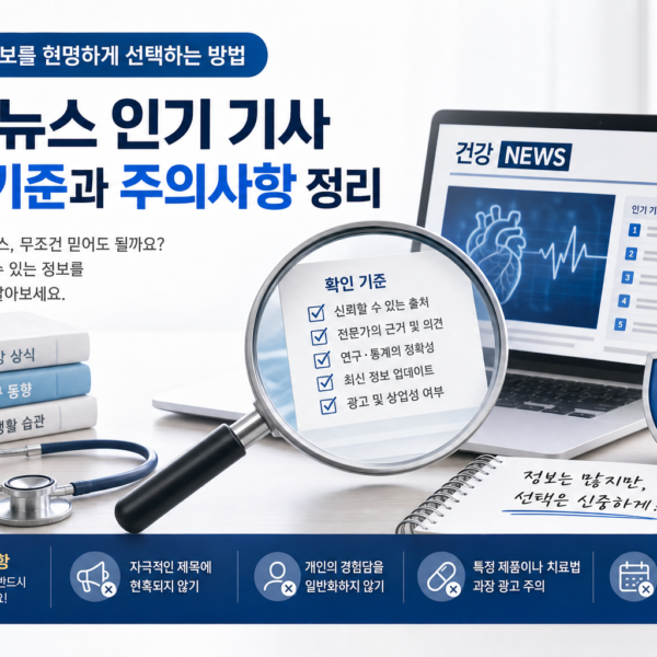 건강 뉴스 인기 기사 확인 기준과 주의사항 정리 관련 이미지
