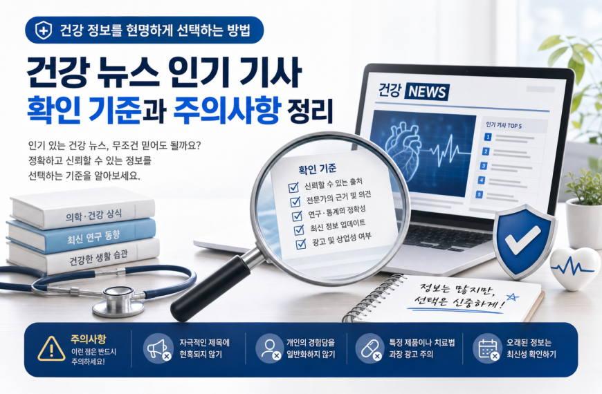 건강 뉴스 인기 기사 확인 기준과 주의사항 정리 관련 이미지