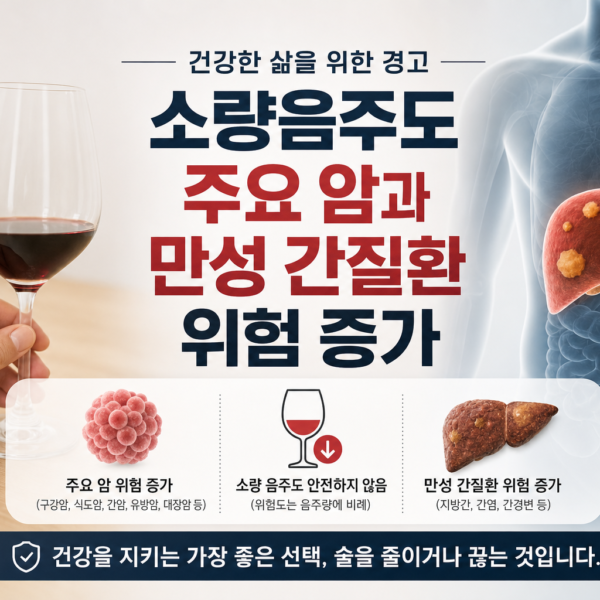 건강 소량음주 주요 암과 만성 간질환 위험 증가 관련 이미지