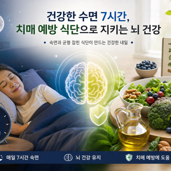 건강 수면 7시간과 치매 예방 식단 관심 높아 관련 이미지