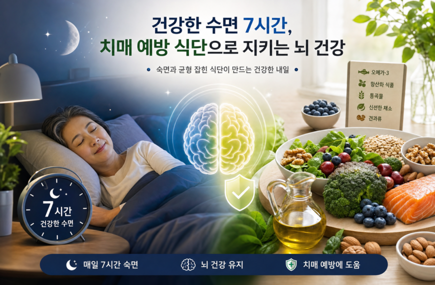 건강 수면 7시간과 치매 예방 식단 관심 높아 관련 이미지
