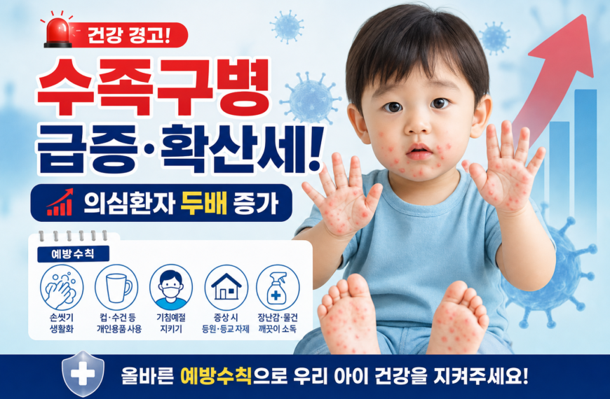 건강 수족구병 급증 확산세 의심환자 두배 예방수칙 관련 이미지