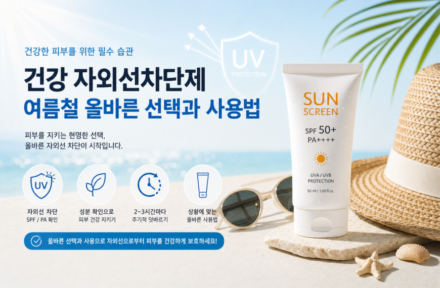 건강 자외선차단제 여름철 올바른 선택과 사용법 관련 이미지