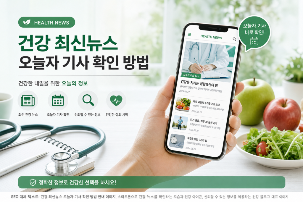 건강 최신건강뉴스 오늘자 기사 확인 방법 안내 관련 이미지
