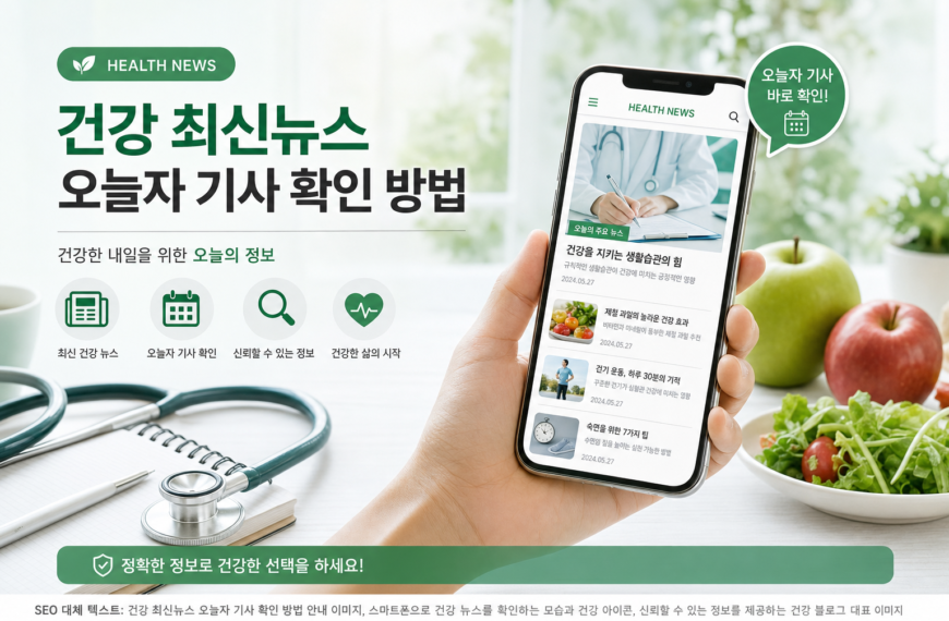 건강 최신건강뉴스 오늘자 기사 확인 방법 안내