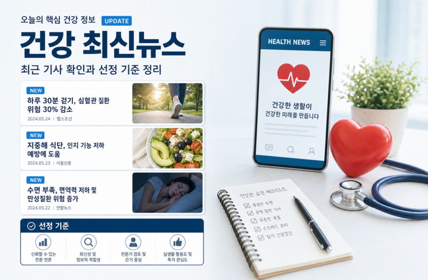 건강 최신뉴스 최근 기사 확인과 선정 기준 정리