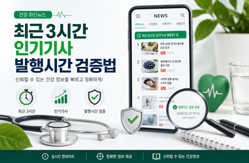 건강 최신뉴스 최근 세시간 인기기사 발행시간 검증법