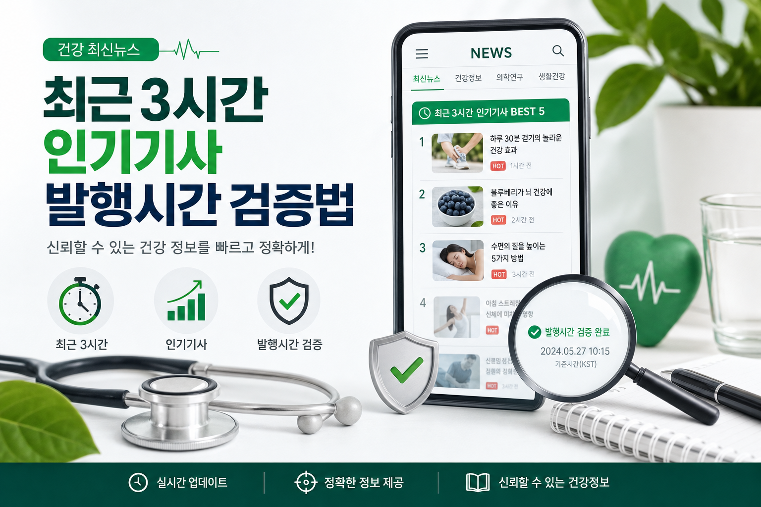 건강 최신뉴스 최근 세시간 인기기사 발행시간 검증법 관련 이미지