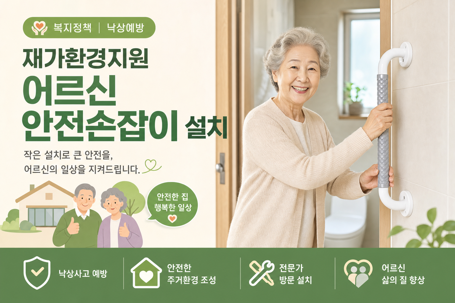 복지정책 낙상예방 재가환경지원 어르신 안전손잡이 설치 관련 이미지