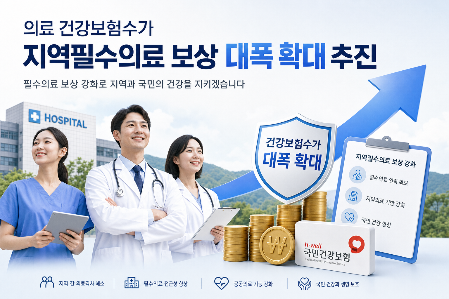 의료 건강보험수가 지역필수의료 보상 대폭 확대 추진 관련 이미지